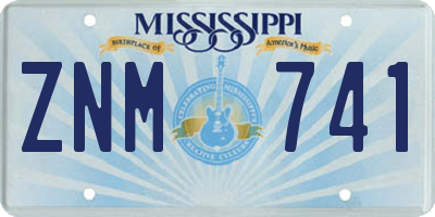MS license plate ZNM741