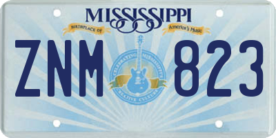 MS license plate ZNM823