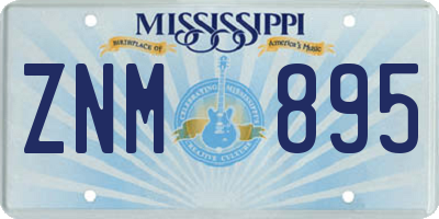 MS license plate ZNM895