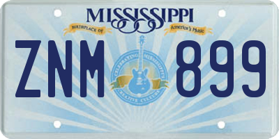 MS license plate ZNM899