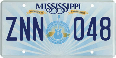 MS license plate ZNN048