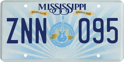 MS license plate ZNN095
