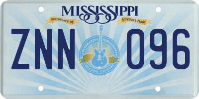 MS license plate ZNN096