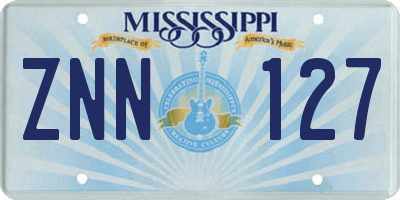 MS license plate ZNN127