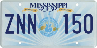 MS license plate ZNN150