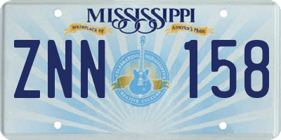 MS license plate ZNN158