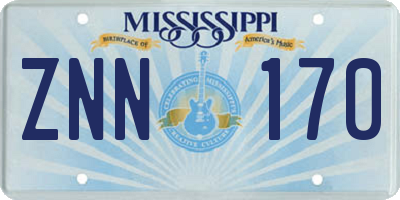 MS license plate ZNN170