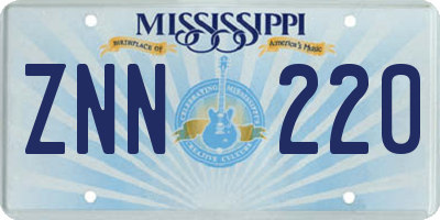 MS license plate ZNN220