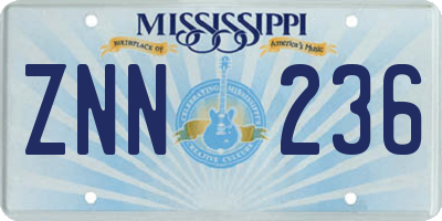 MS license plate ZNN236
