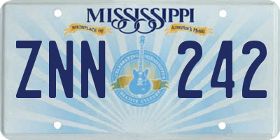 MS license plate ZNN242