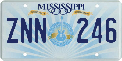 MS license plate ZNN246