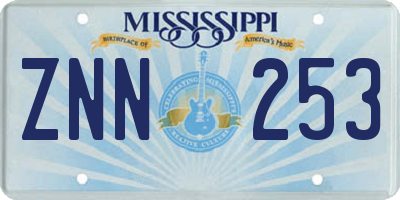 MS license plate ZNN253