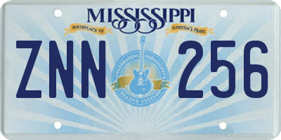 MS license plate ZNN256