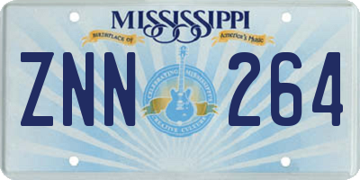MS license plate ZNN264