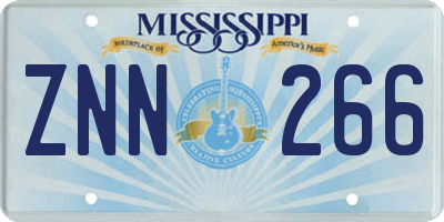 MS license plate ZNN266