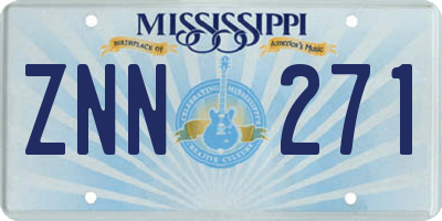 MS license plate ZNN271