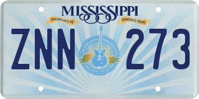 MS license plate ZNN273
