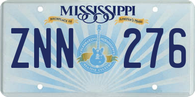 MS license plate ZNN276