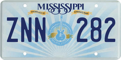 MS license plate ZNN282