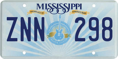 MS license plate ZNN298