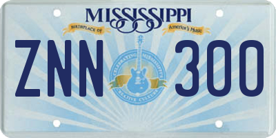 MS license plate ZNN300