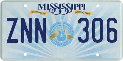 MS license plate ZNN306