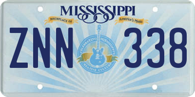 MS license plate ZNN338