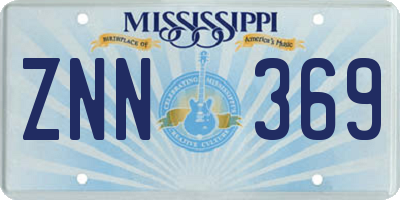 MS license plate ZNN369