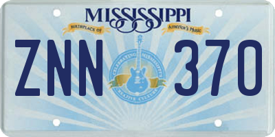 MS license plate ZNN370