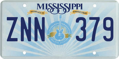 MS license plate ZNN379