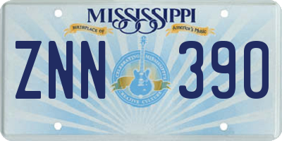 MS license plate ZNN390