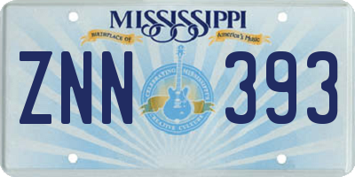 MS license plate ZNN393