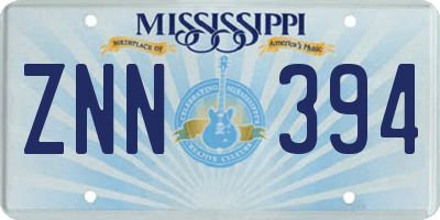 MS license plate ZNN394