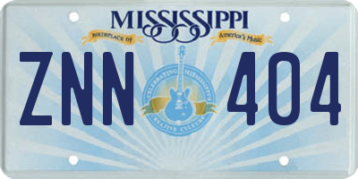 MS license plate ZNN404