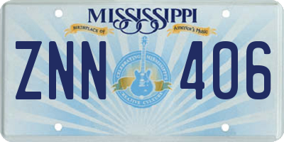 MS license plate ZNN406