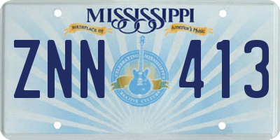 MS license plate ZNN413