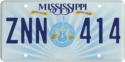 MS license plate ZNN414
