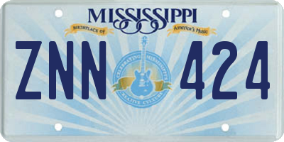MS license plate ZNN424