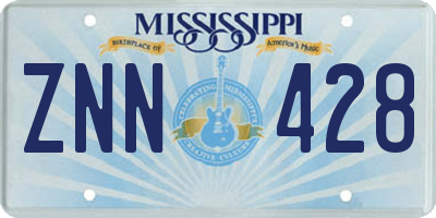 MS license plate ZNN428