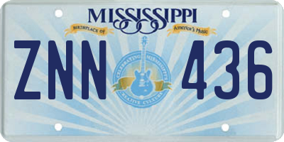 MS license plate ZNN436