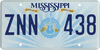 MS license plate ZNN438