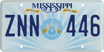 MS license plate ZNN446