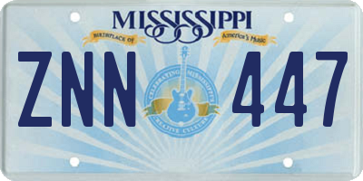 MS license plate ZNN447