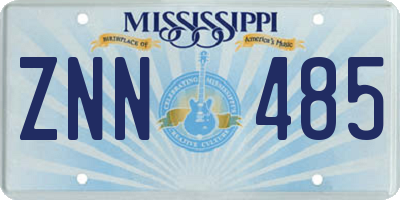 MS license plate ZNN485