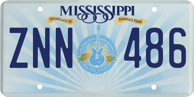 MS license plate ZNN486