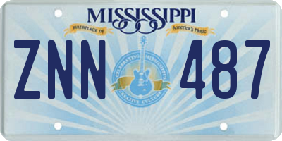 MS license plate ZNN487