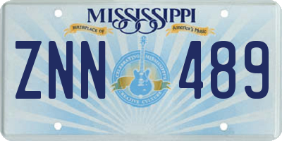 MS license plate ZNN489