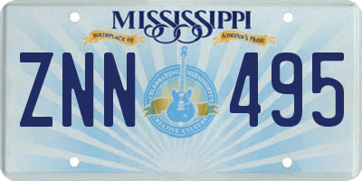 MS license plate ZNN495