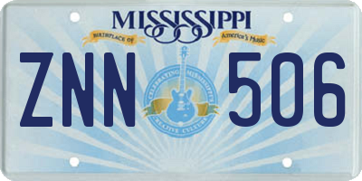 MS license plate ZNN506