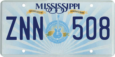 MS license plate ZNN508